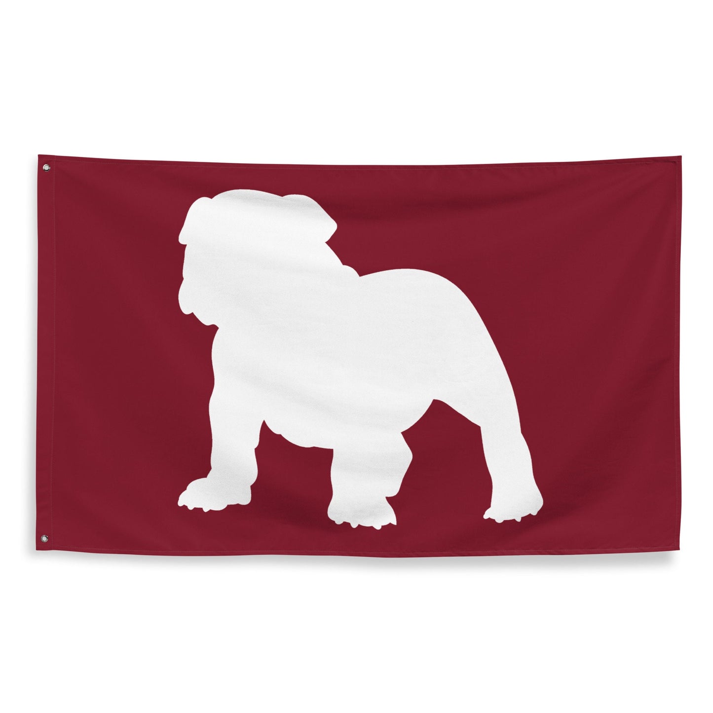 Bulldog Mascot Maroon 34"x56" Flag