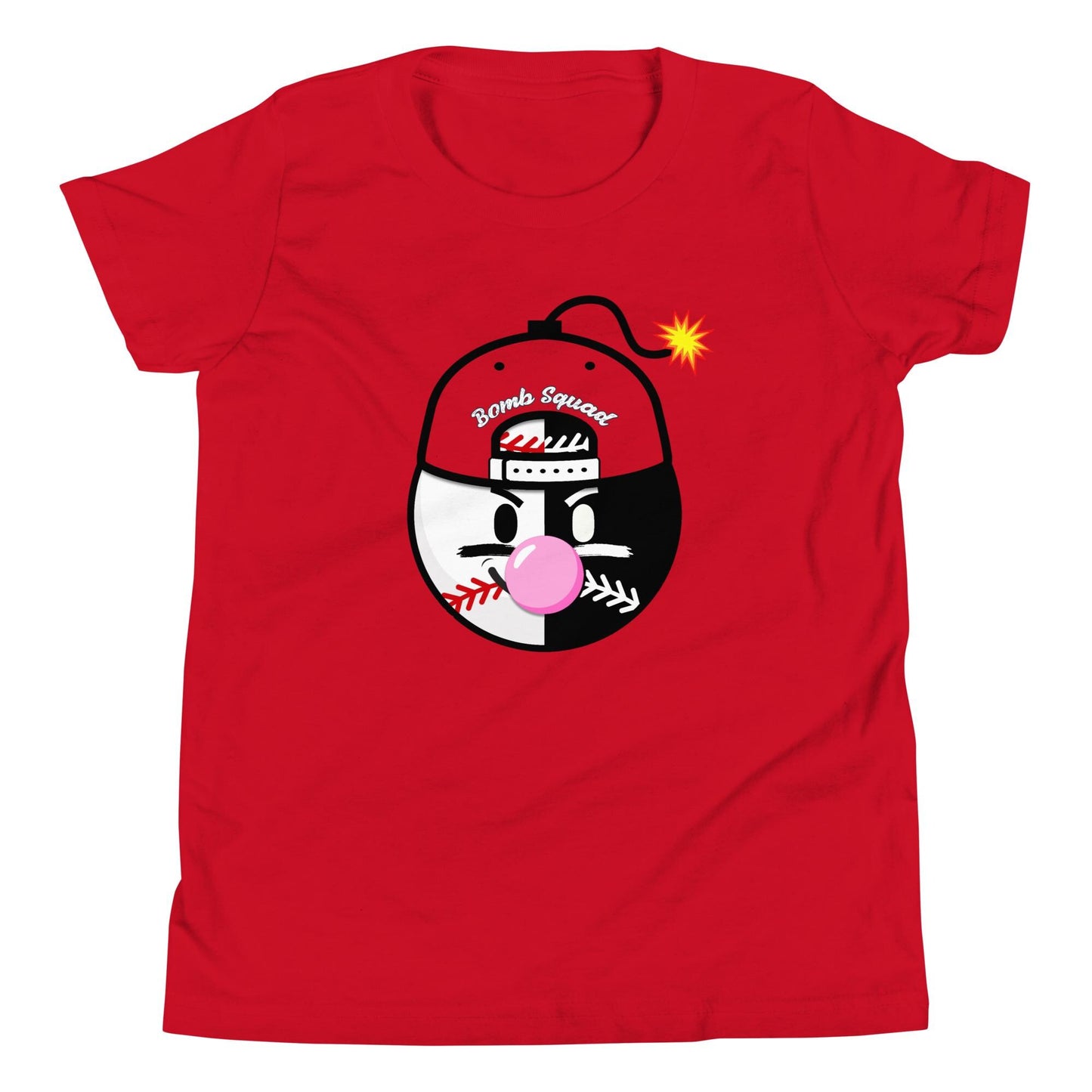 Youth - Baseball Bomb Squad Shirt - Bubble Gum Pop Graphic Tee for Players and Fans