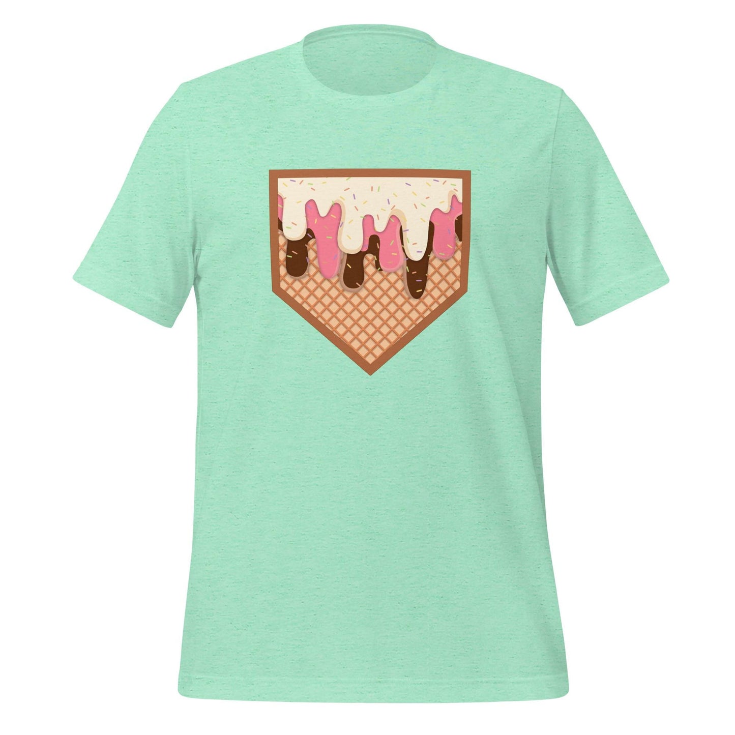 Dripping Home Plate T-Shirt β Fun Baseball Graphic Tee β Summer Ballpark Vibes on Sky Blue Shirt