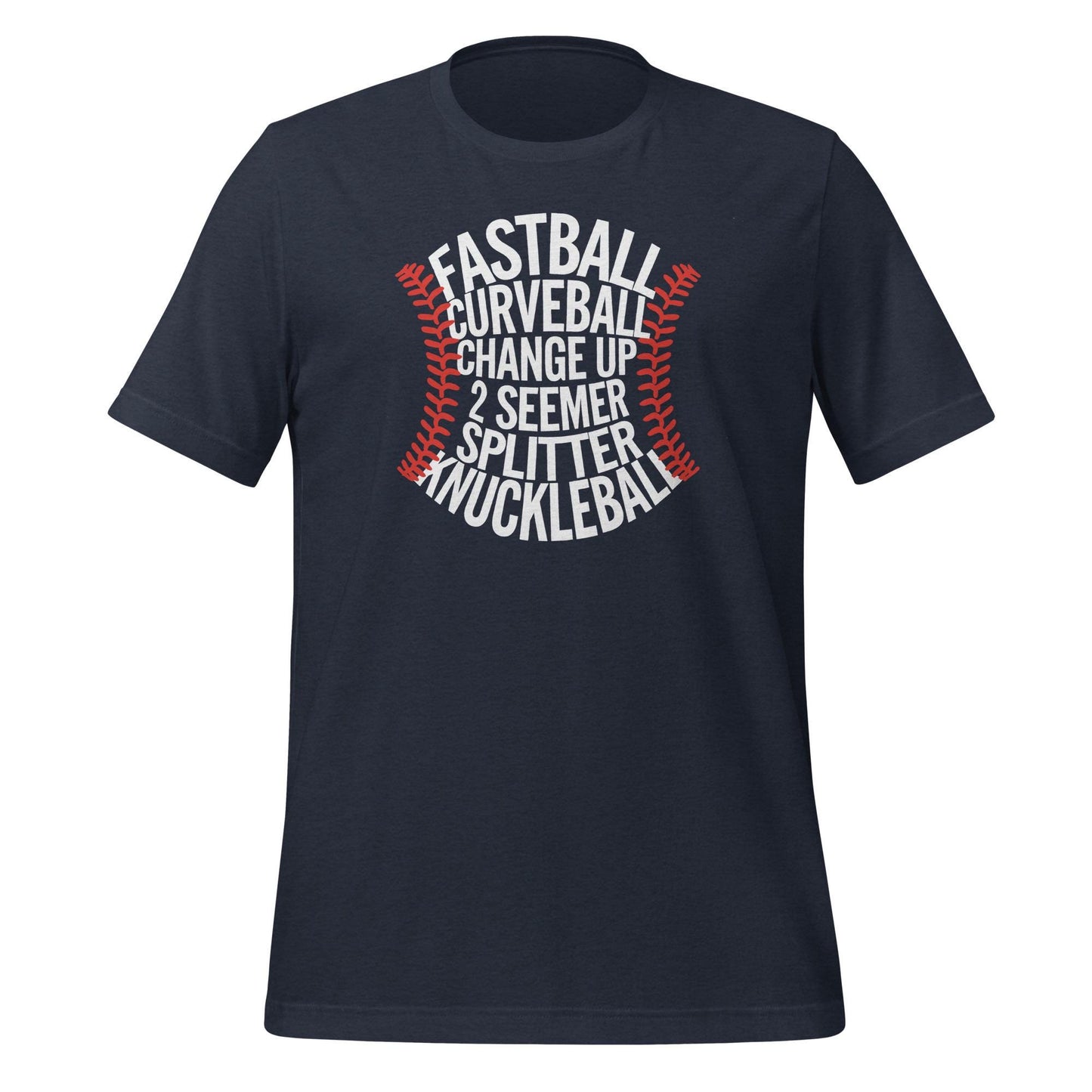 Baseball pitches T-Shirt β Fastball, Curveball, Changeup ect. β Baseball Laces Graphic Tee for Players & Fans