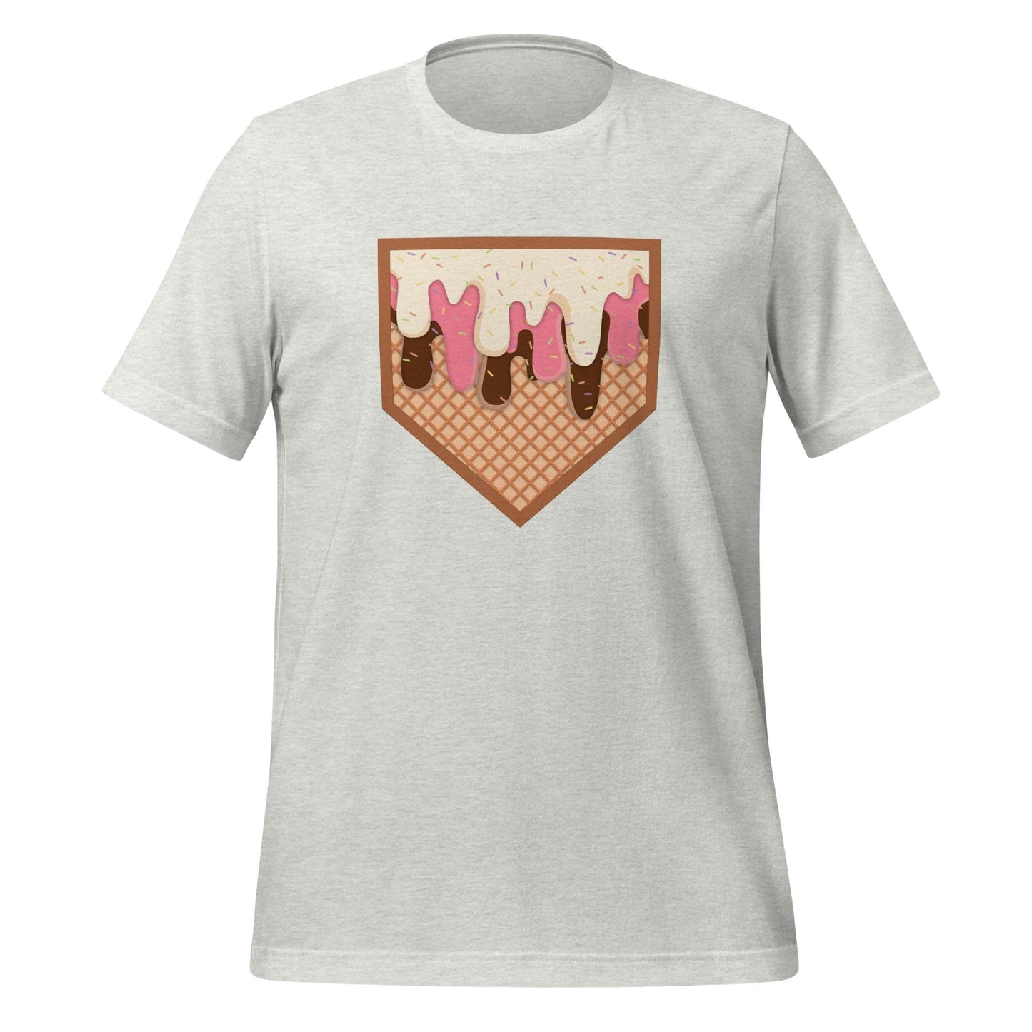 Dripping Home Plate T-Shirt β Fun Baseball Graphic Tee β Summer Ballpark Vibes on Sky Blue Shirt
