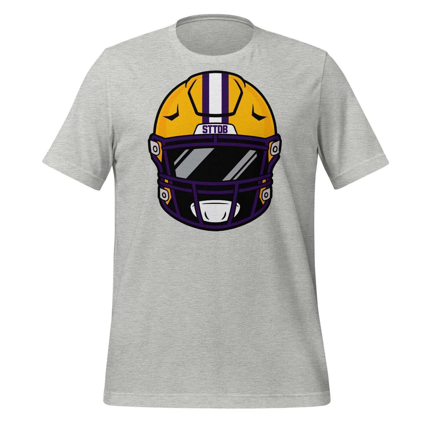 Tigers Purple and Gold Football Helmet Tee – Game Day Shirt