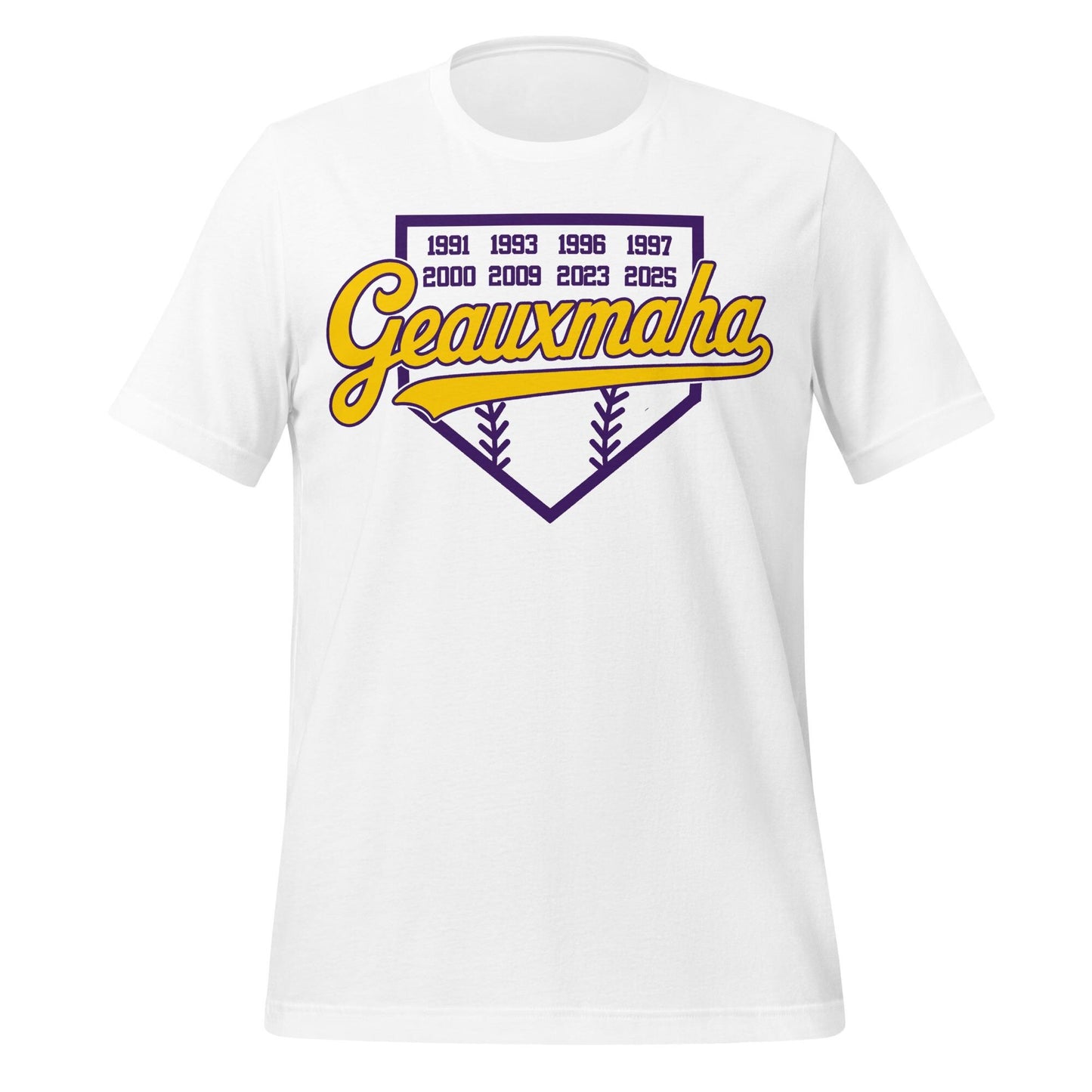 Geauxmaha National Champions Tee – Purple & Gold Baseball Tigers Shirt