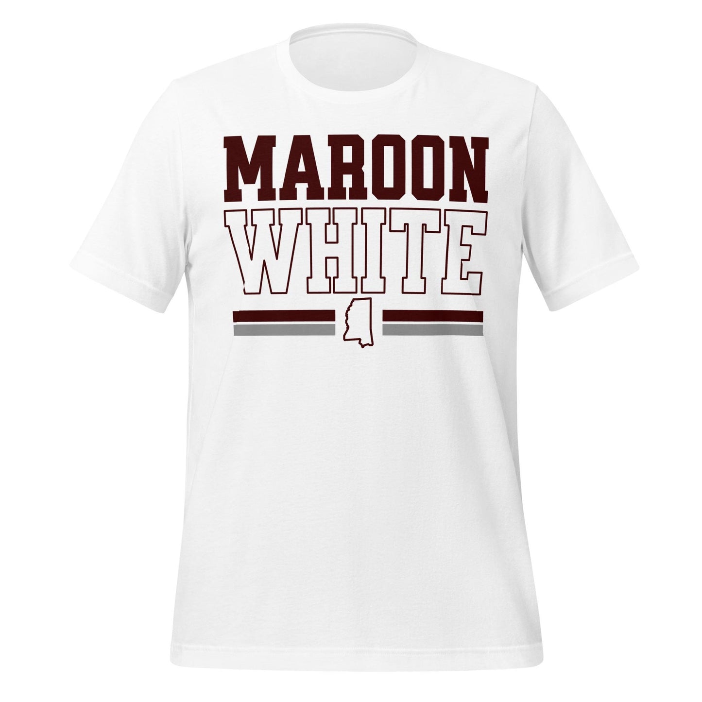 Maroon and White Tee – Starkville Gameday Football Shirt
