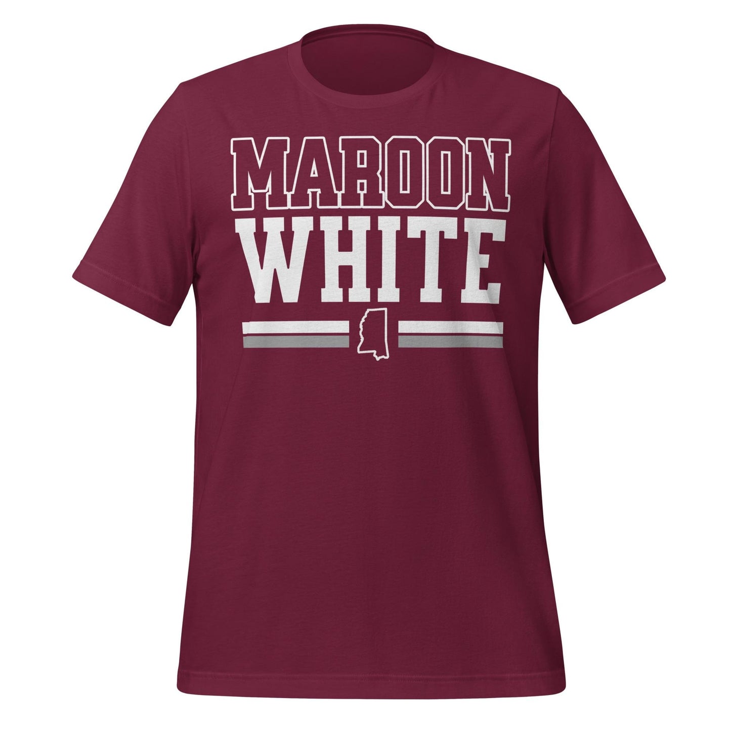 Maroon and White Tee – Starkville Gameday Football Shirt