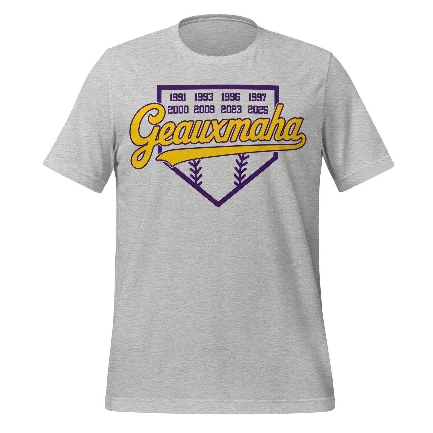 Geauxmaha National Champions Tee – Purple & Gold Baseball Tigers Shirt