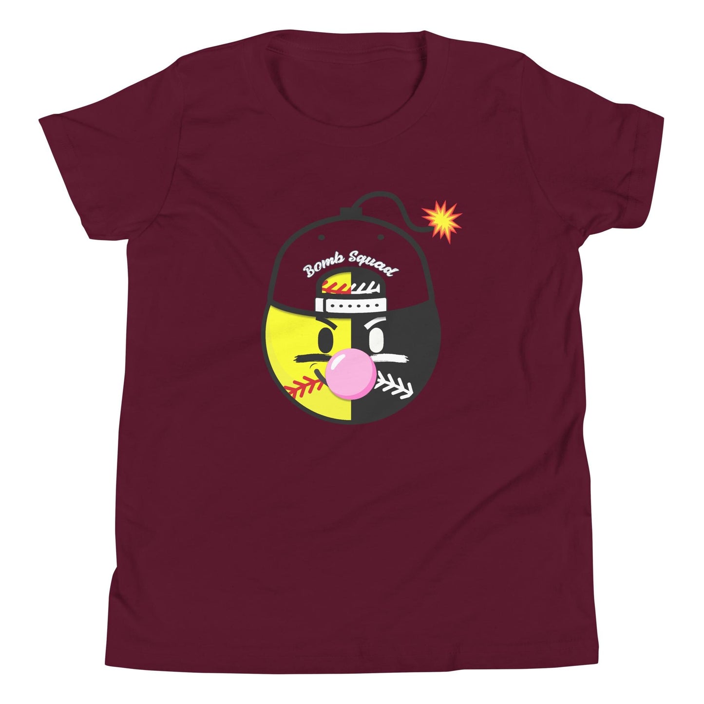 Youth - Baseball Bomb Squad Shirt - Bubble Gum Pop Graphic Tee for Players and Fans