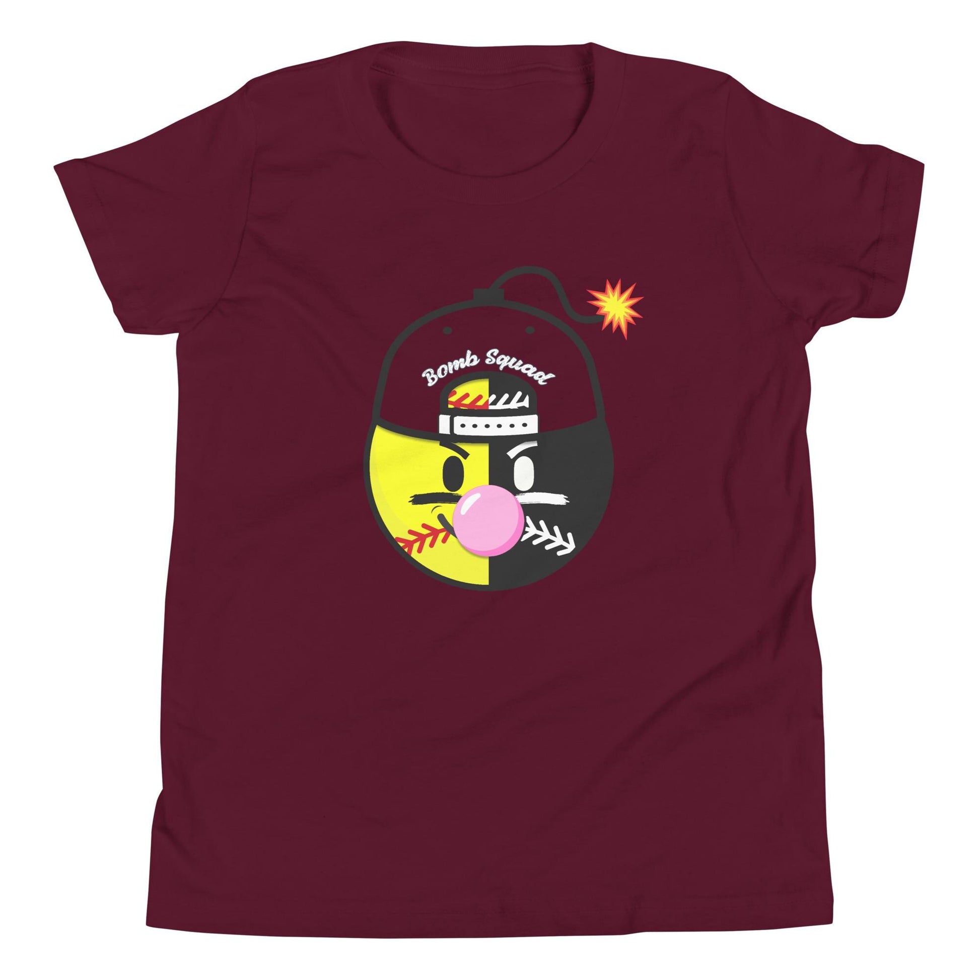 Youth - Baseball Bomb Squad Shirt - Bubble Gum Pop Graphic Tee for Players and Fans