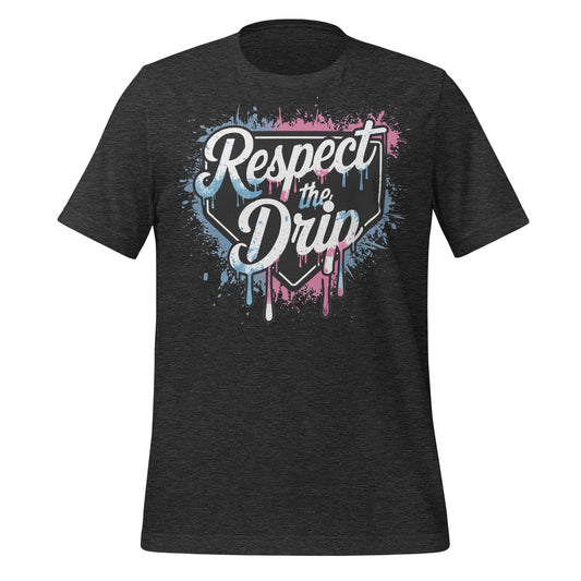 Respect the Drip Baseball T-Shirt – Home Plate Graffiti Style Graphic Tee – Cool Dripping Paint Shirt for Players & Fans