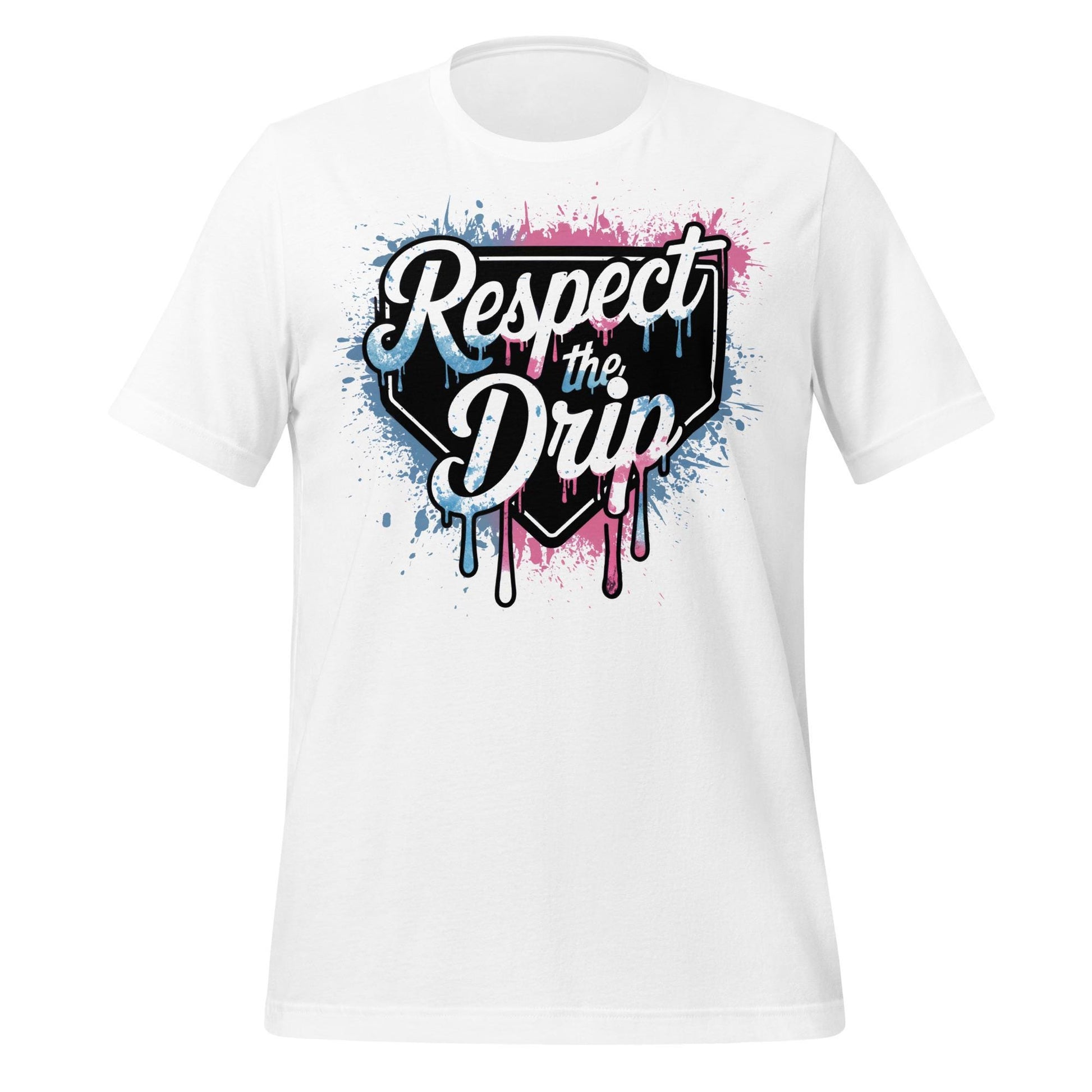 Respect the Drip Baseball T-Shirt – Home Plate Graffiti Style Graphic Tee – Cool Dripping Paint Shirt for Players & Fans