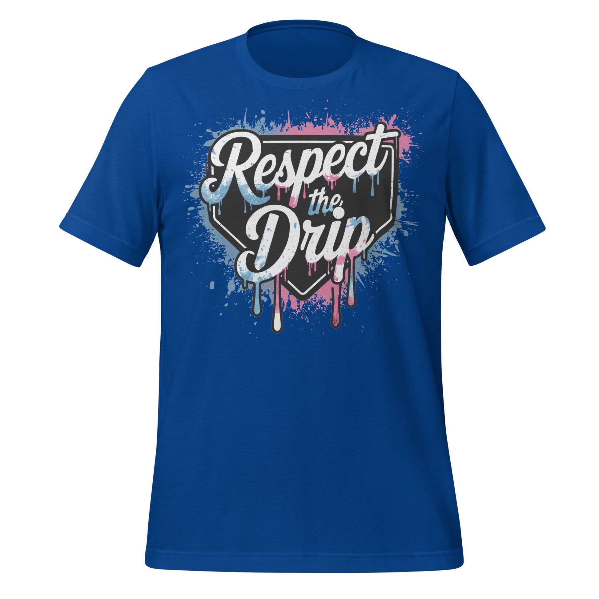 Respect the Drip Baseball T-Shirt – Home Plate Graffiti Style Graphic Tee – Cool Dripping Paint Shirt for Players & Fans