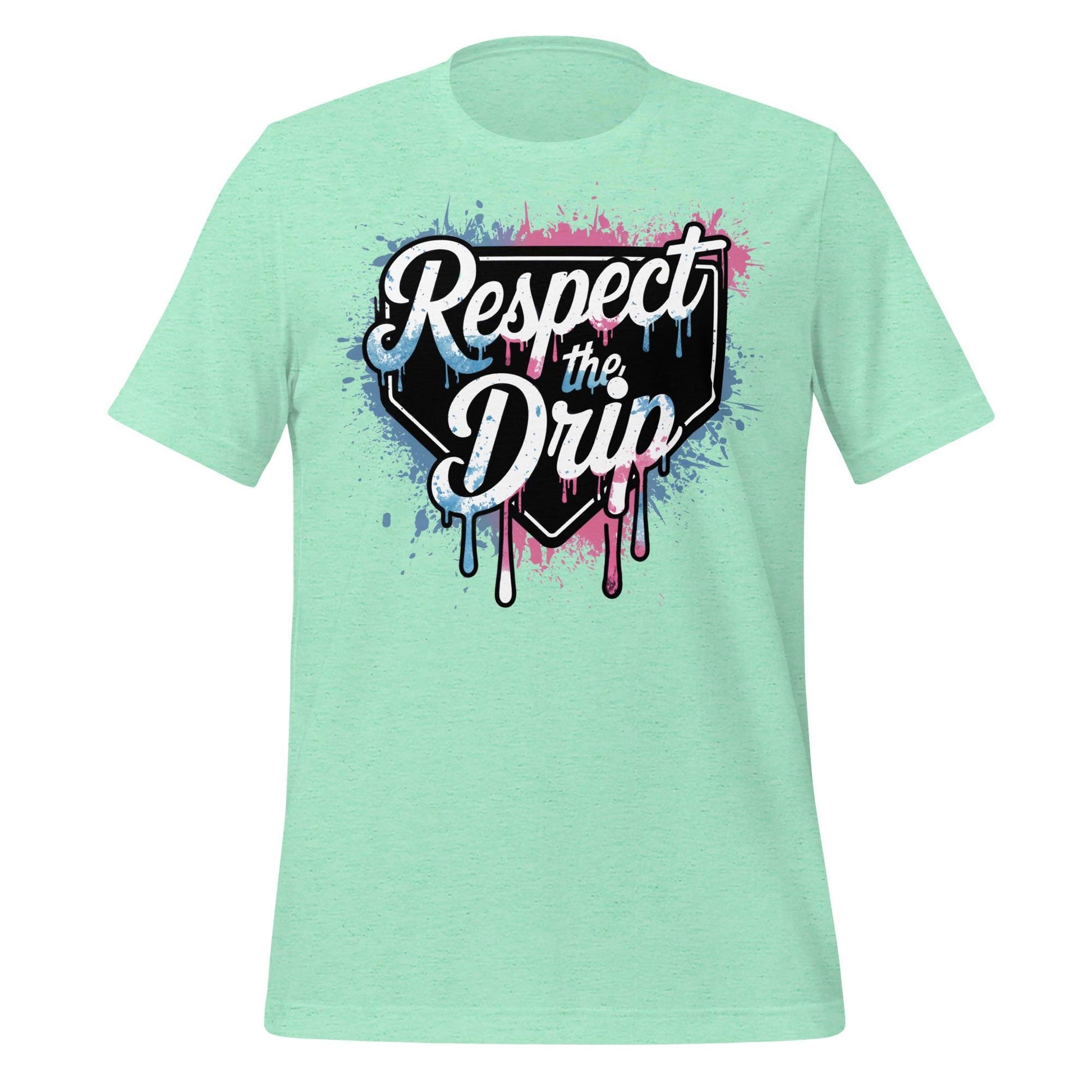 Respect the Drip Baseball T-Shirt – Home Plate Graffiti Style Graphic Tee – Cool Dripping Paint Shirt for Players & Fans