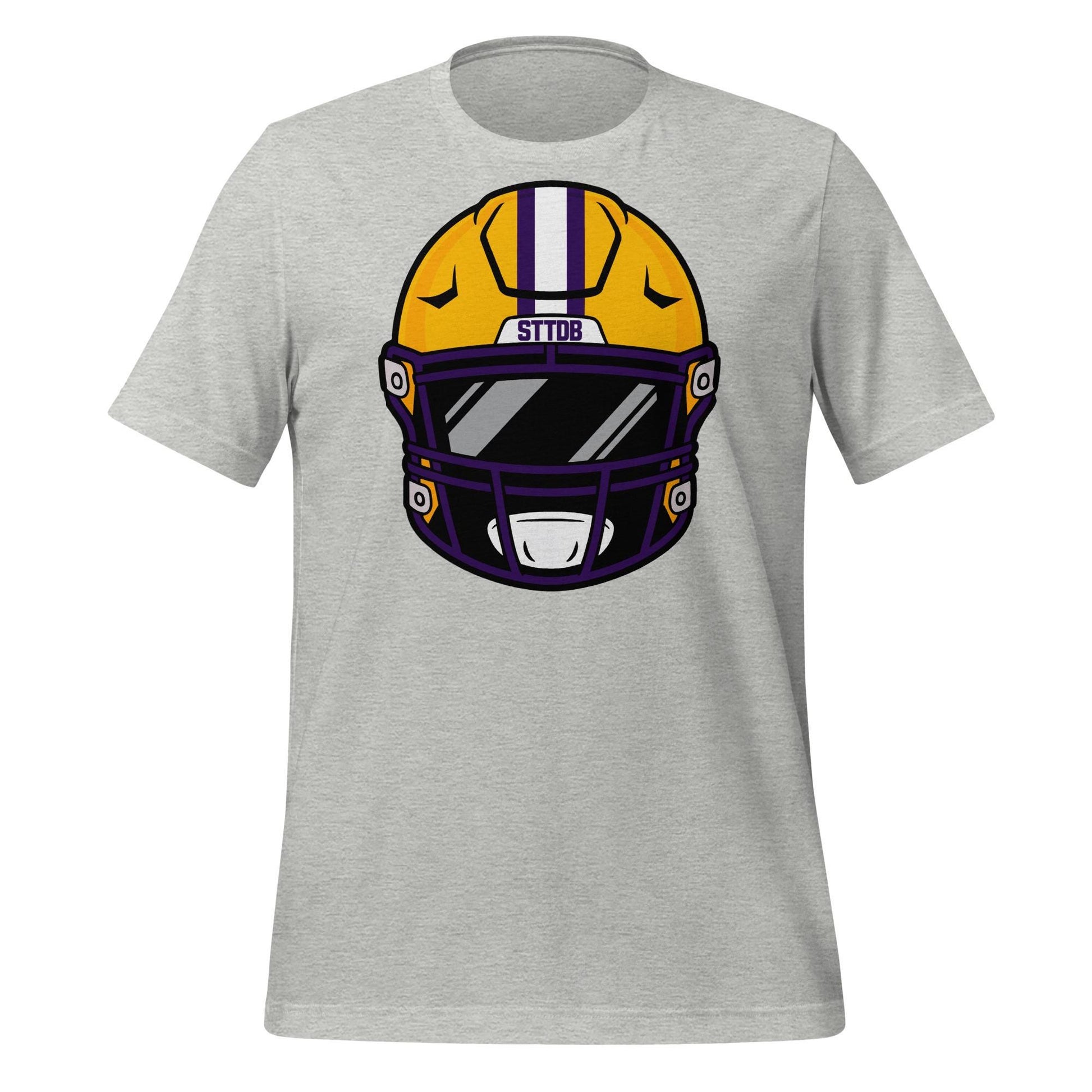 Tigers Purple and Gold Football Helmet Tee – Game Day Shirt