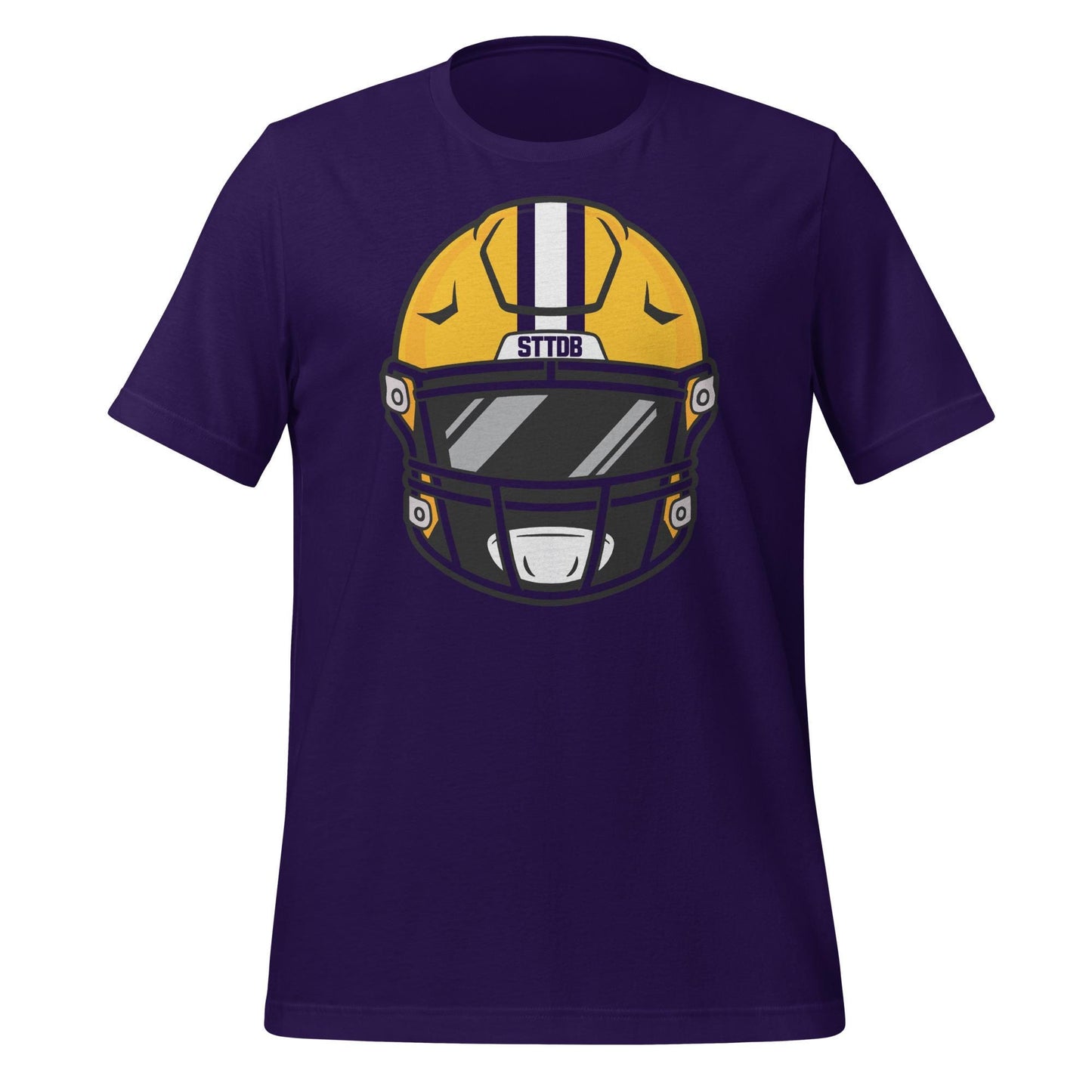 Tigers Purple and Gold Football Helmet Tee – Game Day Shirt
