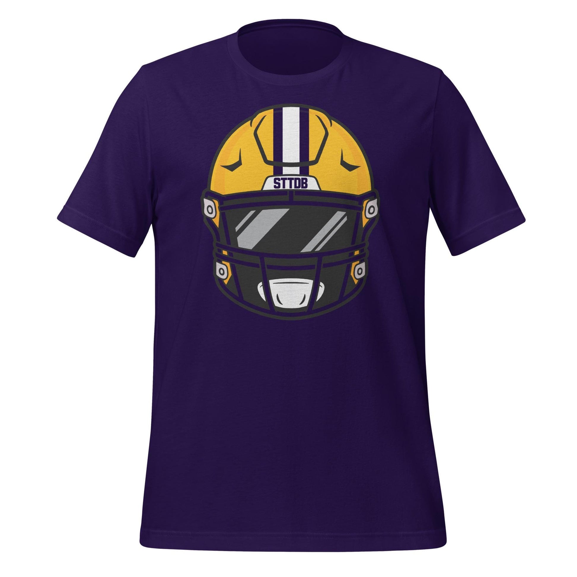 Tigers Purple and Gold Football Helmet Tee – Game Day Shirt