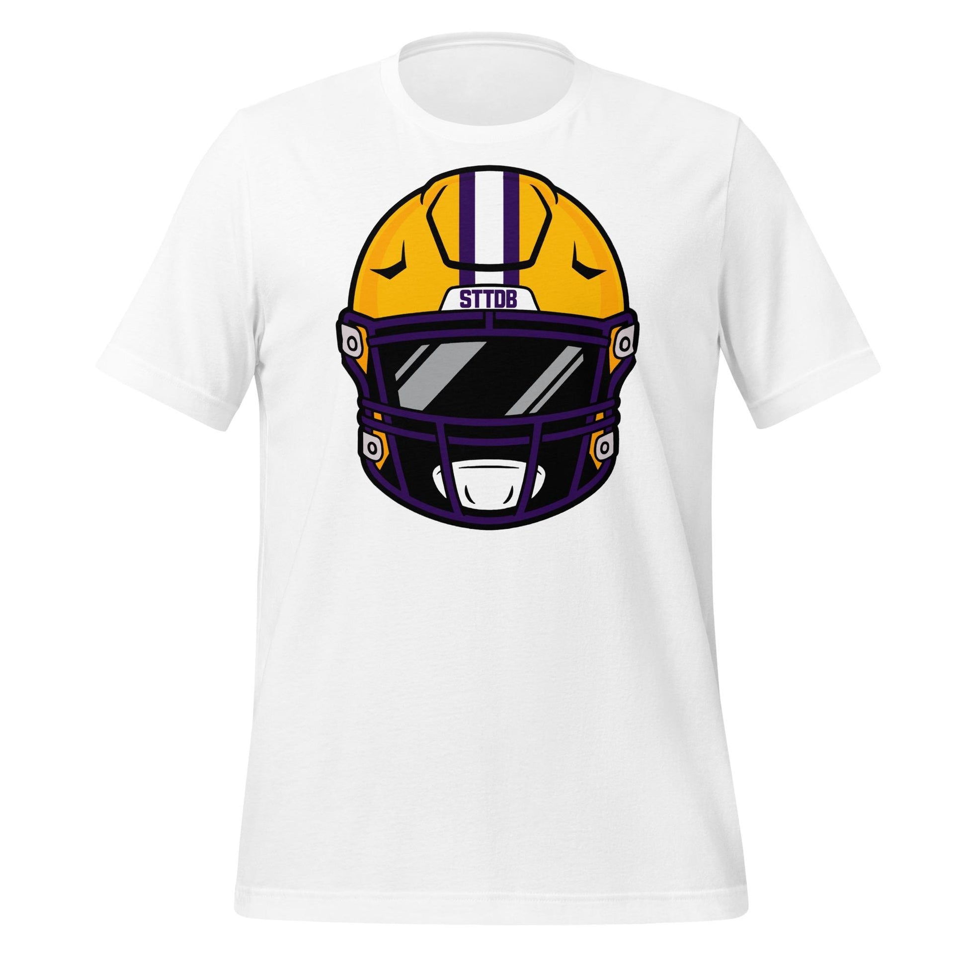 Tigers Purple and Gold Football Helmet Tee – Game Day Shirt