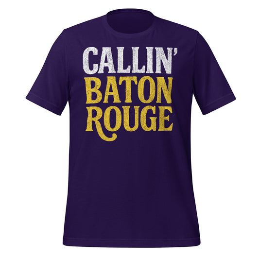Callin&#39; Baton Rouge T-Shirt – Purple and Gold Tigers Football Shirt