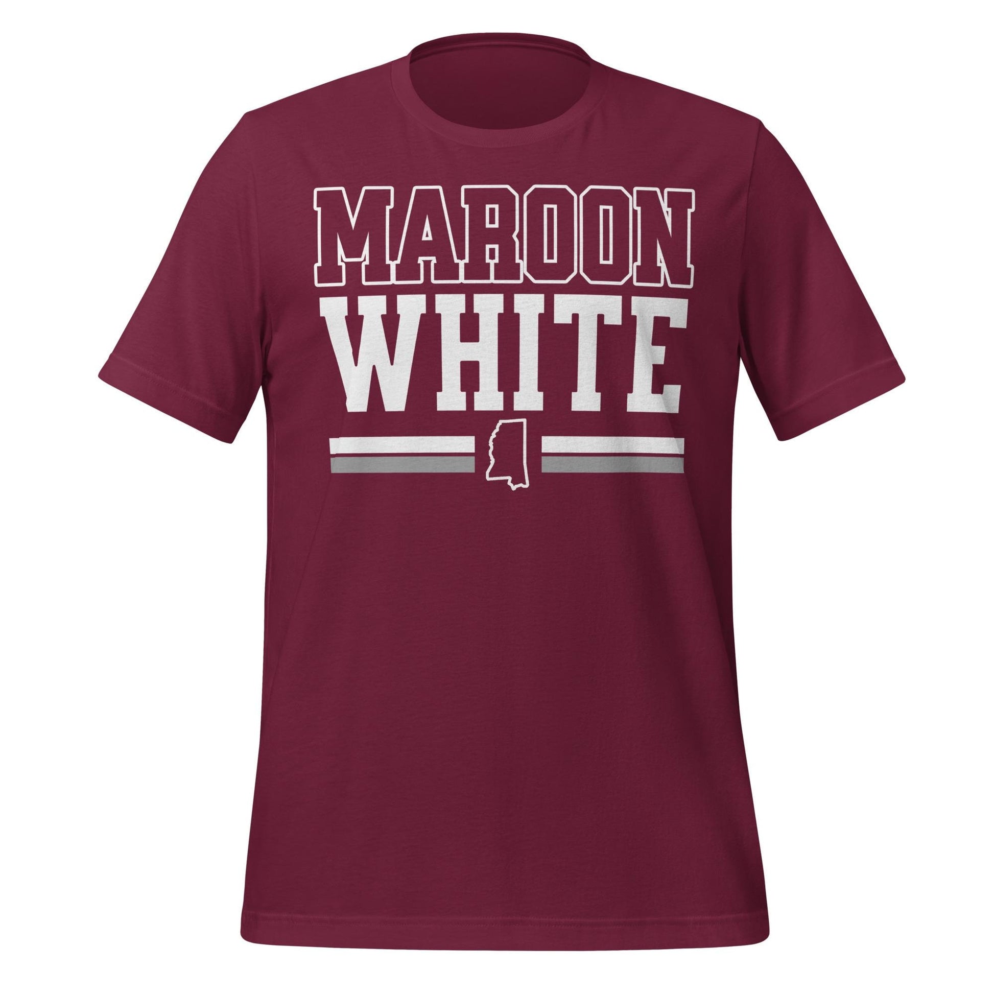 Maroon and White Tee – Starkville Gameday Football Shirt