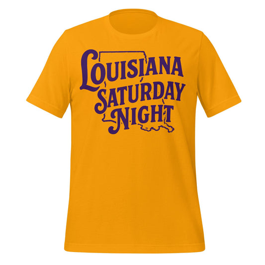 Louisiana Saturday Night T-Shirt – Purple & Gold Tigers Gameday Tee
